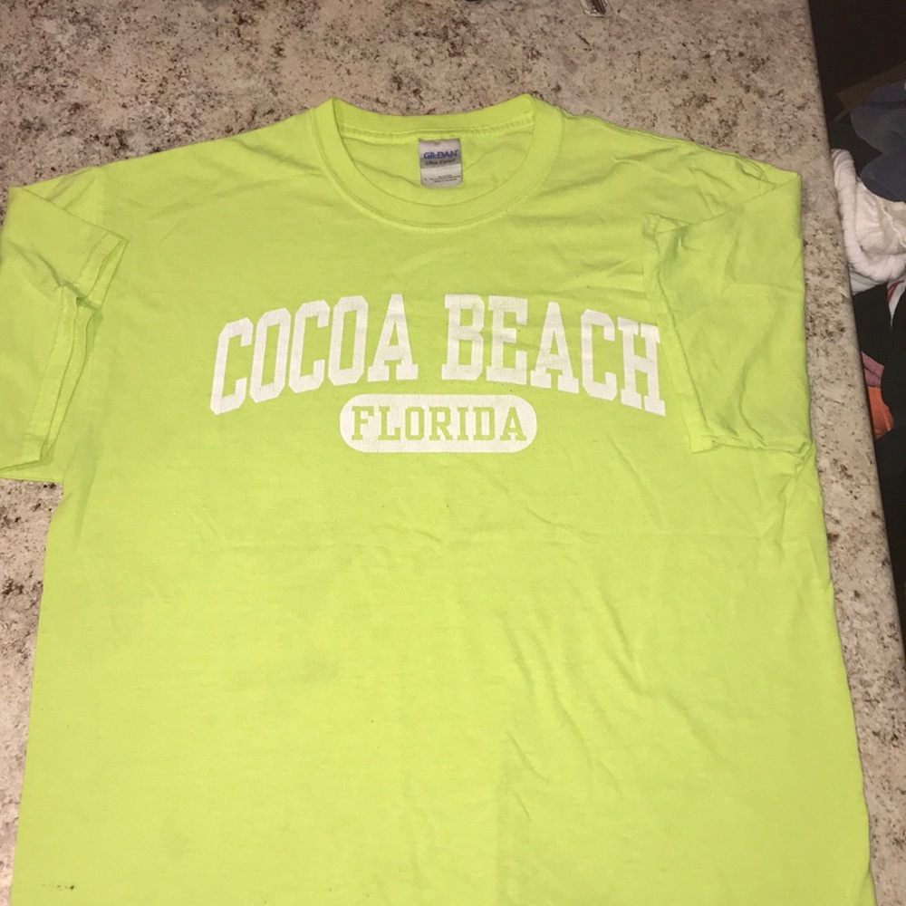 Neon yellow Cocoa Beach, FL novelty tee